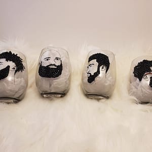 4pc Stemless Beard Gang Wine Glass